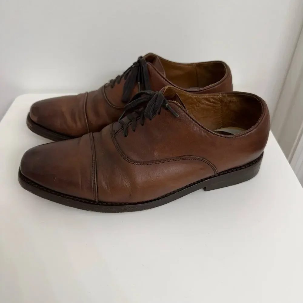 Thursday Boot Co. Executive Cap Toe Oxford Dress Shoes Brown Leather Mens Sz 8.5